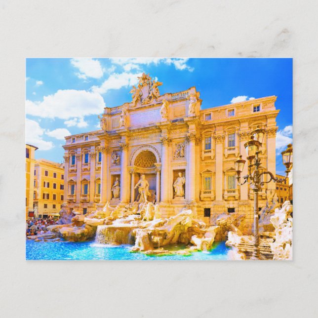 Rom, Italien - Trevi-Brunnen Postkarte (Vorderseite)