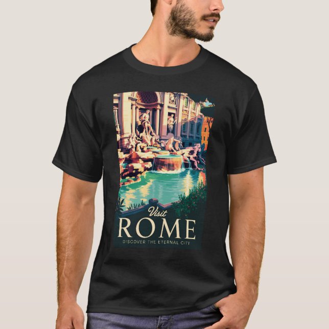Rom Italien Trevi-Brunnen T-Shirt (Vorderseite)