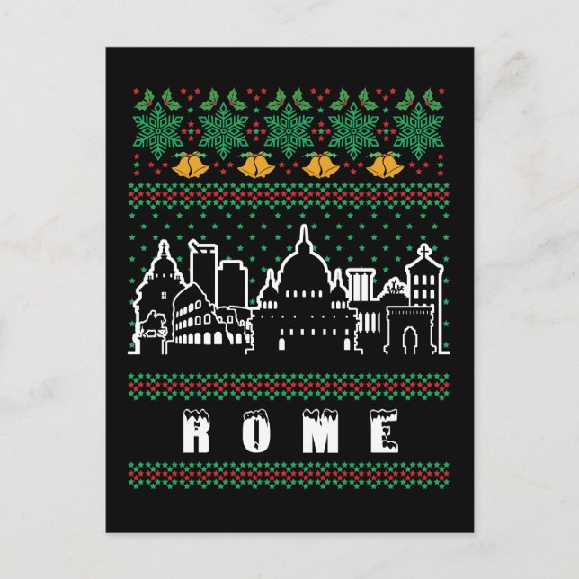 Rom Italien Ugly Christmas Postkarte (Vorderseite)