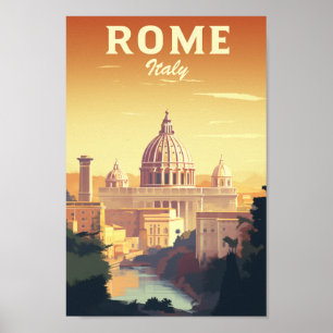 Rom Italien Vintag Berühmter Reiseort Poster
