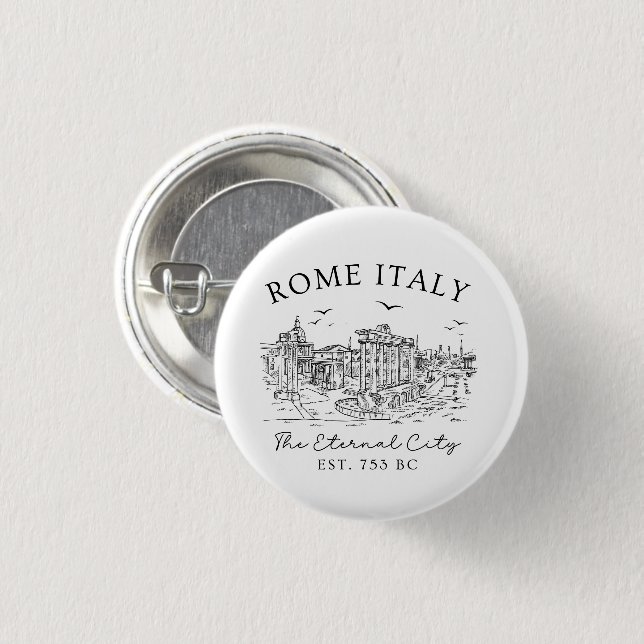 Rom - Italien Vintag Button (Vorne & Hinten)