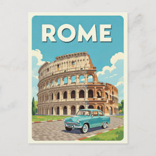 Rom Italien Vintage Car Italienisches Kolosseum Postkarte