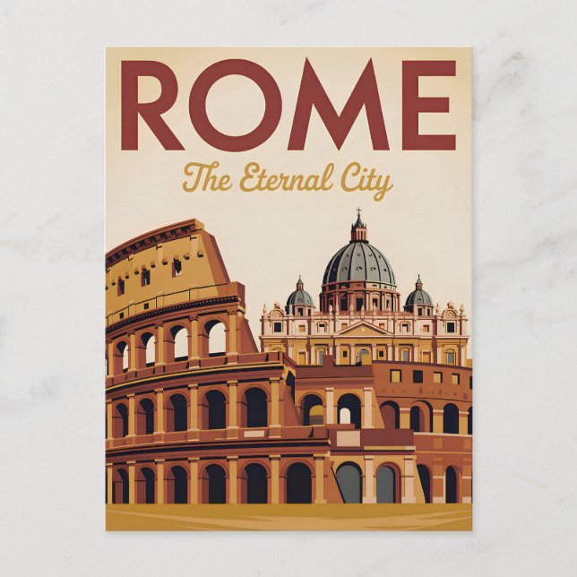 Rom Italien vintage Postkarte (Vorderseite)