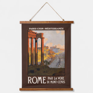 Rom Italien Vintage Reise Wandteppich Mit Holzrahmen