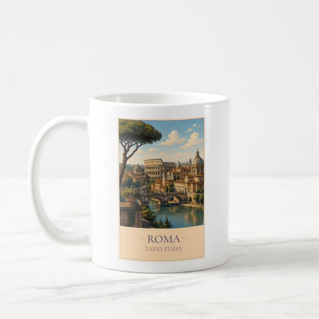 Rom, Italien – Vintage-Reisebecher Kaffeetasse (Links)