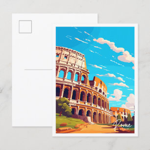 Rom Italien Vintage-Reiseillustration Postkarte