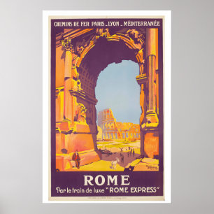 Rom Italien Vintage-Reiseposter - Gerahmt Poster