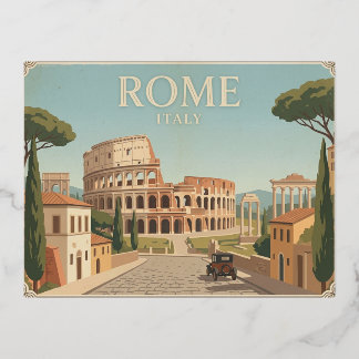 Rom Italien Vintage-Reisepostkarte Folien Feiertagspostkarte