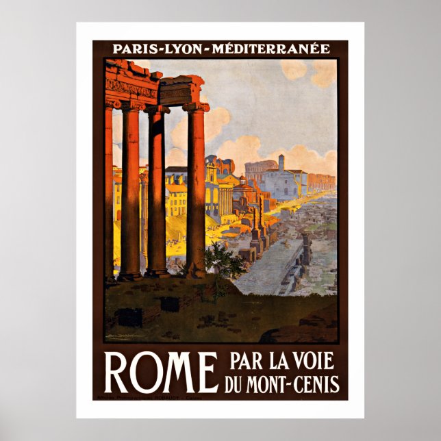 Rom Italien - Vintage Travel Posters Poster (Vorne)