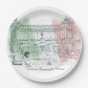 Rom Italien Vittorio Emanuele Denkmal Italien Flag Pappteller