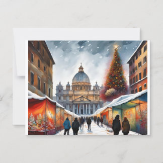 Rom, Italien - Weihnachten - Winter PostCard Postkarte