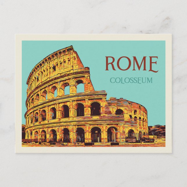 Rom Kolosseum Illustration Italien Postcard Postkarte (Vorderseite)