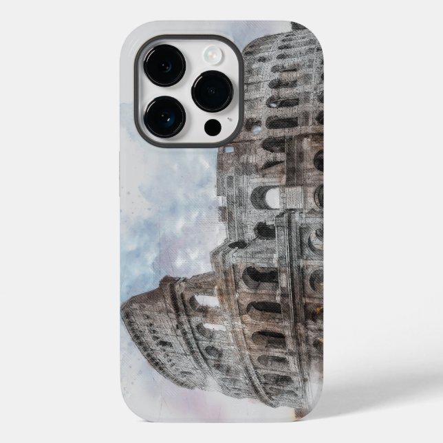 Rom Kolosseum iPhone Case - Vintage Travel Art (Rückseite)