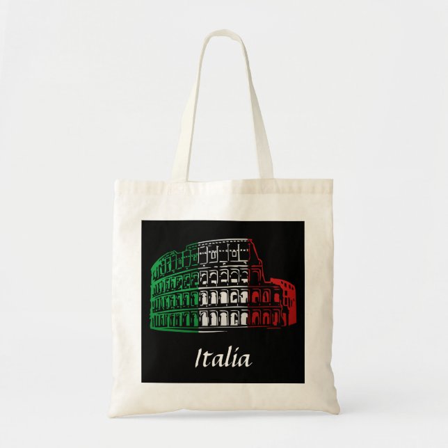 Rom-Kolosseum-italienische Flaggen-Tasche Tragetasche (Vorne)