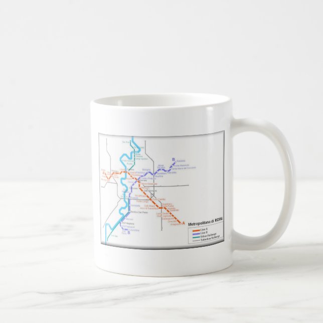 Rom-Metro-Karte Tasse (Rechts)