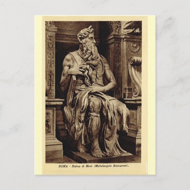 Rom, Moses, durch Michelangelo Postkarte (Vorderseite)