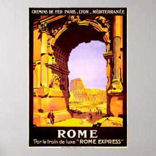 Rom, Par le train de luxe "Rome Express" Poster