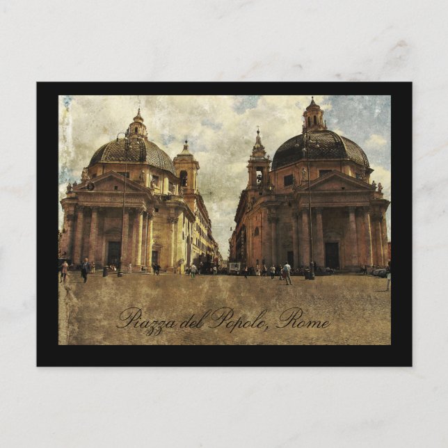 Rom, Piazza del Popolo Postkarte (Vorderseite)