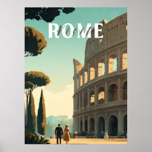 Rom Reiseplakat - Kolosseum Mauer Poster