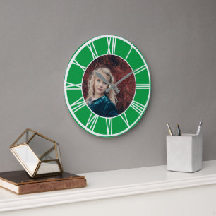Rom, rot, grün, grün und grün, Foto rund Große Wanduhr