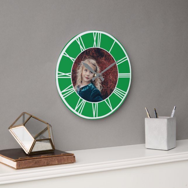 Rom, rot, grün, grün und grün, Foto rund Große Wanduhr (Büro)