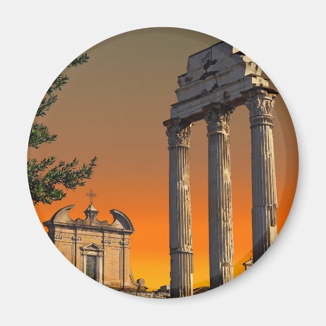 Rom - Ruinen-Tempel im Forum Romanum Magnet (Vorne)