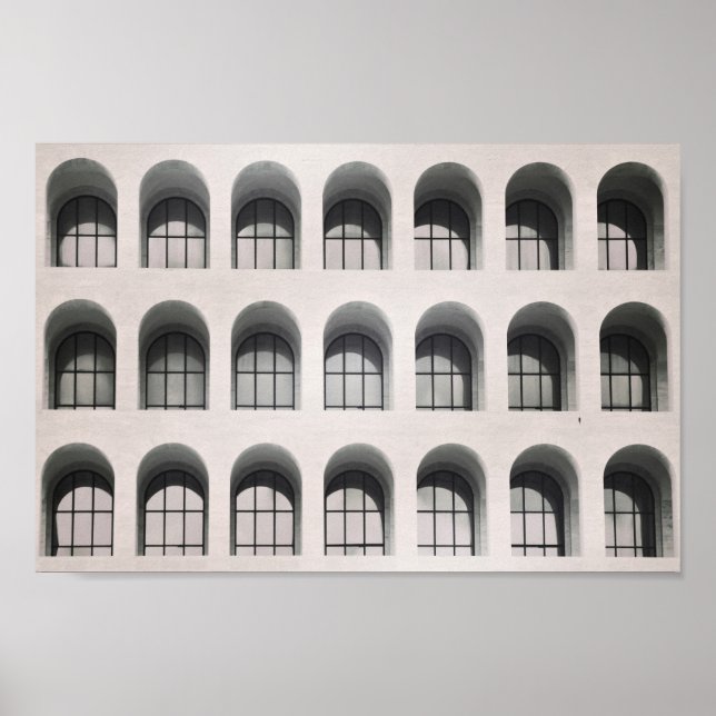 Rom. Schwarz-Weiß-Foto. Moderne Architektur Poster (Vorne)
