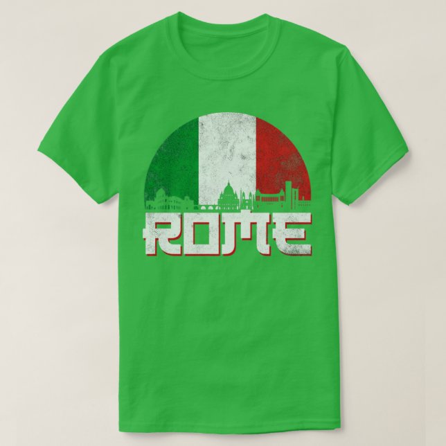 Rom Skyline - Italienische Flagge T-Shirt (Design vorne)