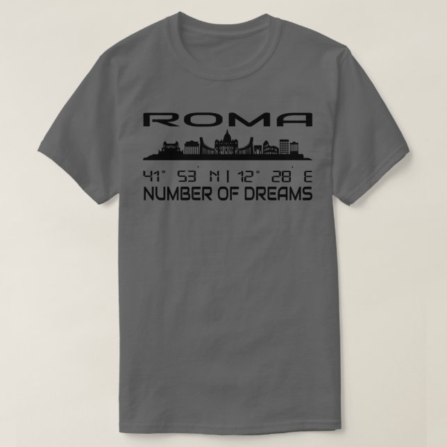 Rom Skyline Silhouette GPS koordiniert IT1 T-Shirt (Design vorne)