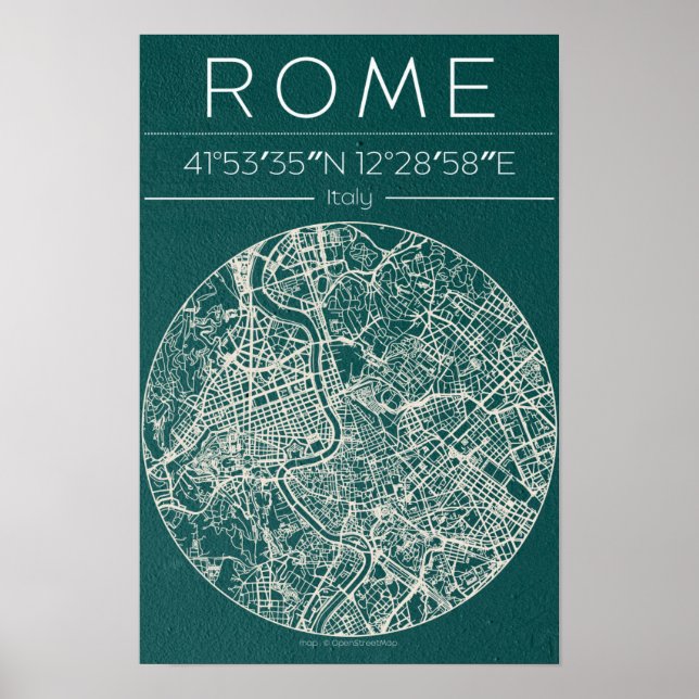 Rom Stadtplan Poster – Moderne urbane Wandkunst (Vorne)