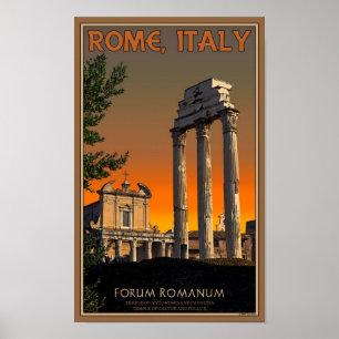 Rom - Tempel-Ruinen im Forum Romanum Poster