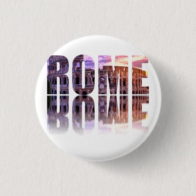 Rom-Text-Souvenir-Platz Button (Vorderseite)