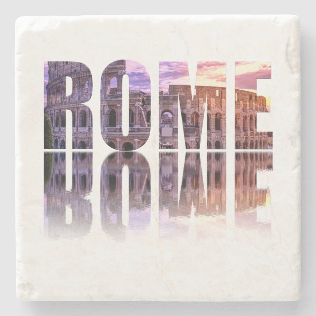 Rom-Text-Souvenir-Platz Steinuntersetzer (Vorderseite)