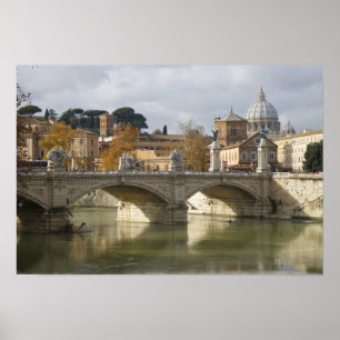 Rom, Tiber-Brücke Poster