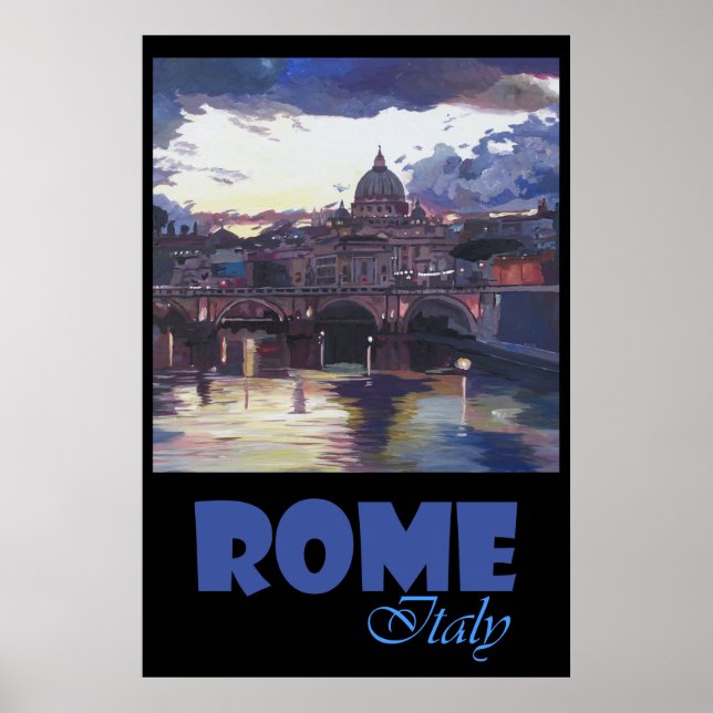 Rom Vatikan Italien Retro Travel Poster (Vorne)