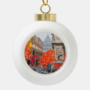 Rom-Vintage-Poster mit Raingesang Keramik Kugel-Ornament