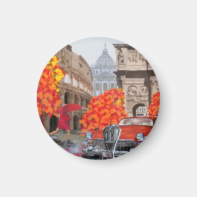 Rom-Vintage-Poster mit Raingesang Magnet (Vorne)
