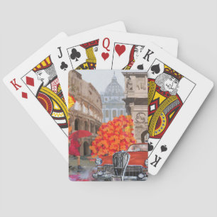 Rom-Vintage-Poster mit Raingesang Spielkarten