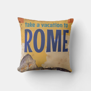 Rom Vintage Travel Poster Kissen