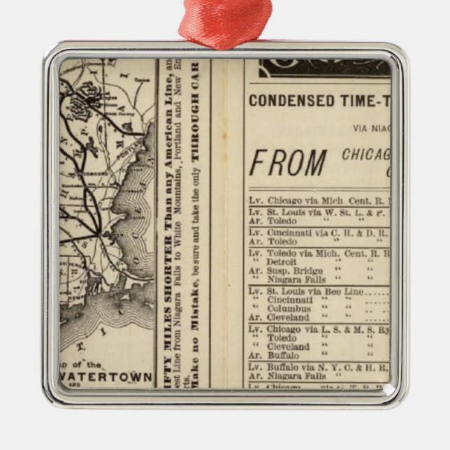 Rom, Watertown und Ogdensburg Eisenbahn 2 Silbernes Ornament (Vorne)