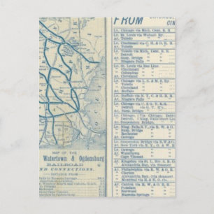 Rom, Watertown und Ogdensburg Eisenbahn Postkarte