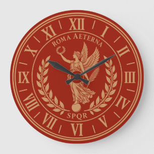 Roma Aeterna – Römischer geflügelter Sieg SPQR Große Wanduhr