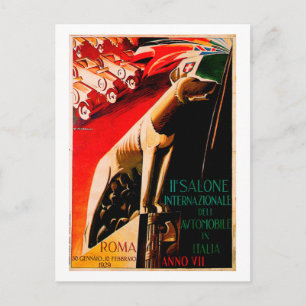 Roma Auto Show ~ Vintage 1929 Automobilwerbung Postkarte