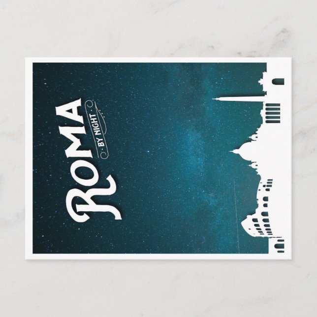 Roma bei Nacht - Postkarte (Vorderseite)