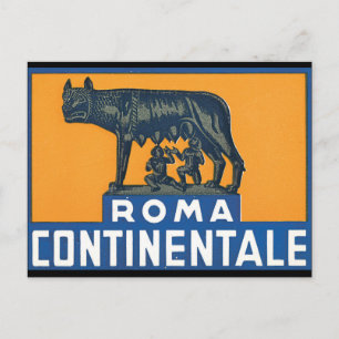 Roma Continentale_Vintage Reiseplakat Kunstwerk Postkarte