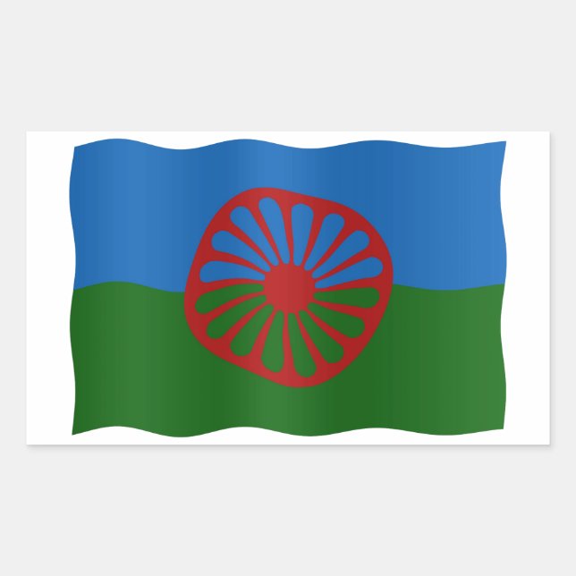 Roma Flag Rechteckiger Aufkleber (Vorderseite)