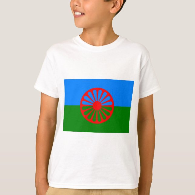 Roma-Flagge (Romani Flag) T-Shirt (Vorderseite)