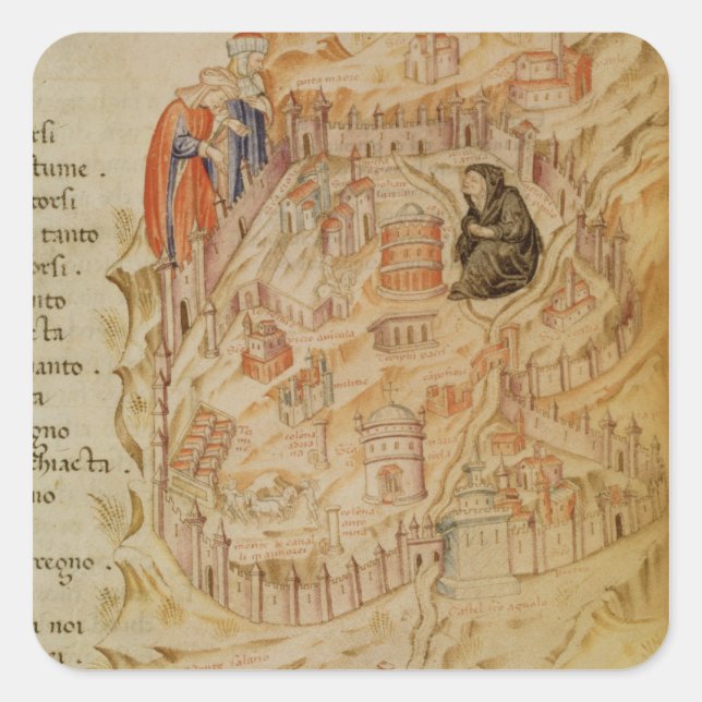 Roma La Veuve Quadratischer Aufkleber (Vorderseite)