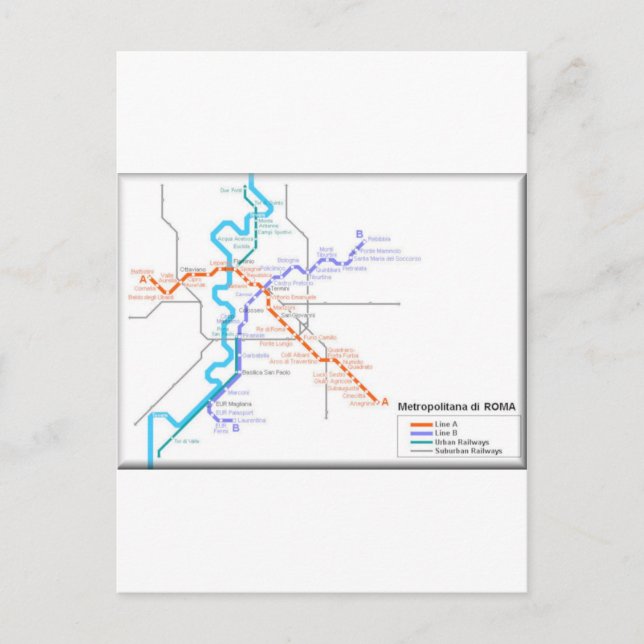 Roma Metro Map Postkarte (Vorderseite)