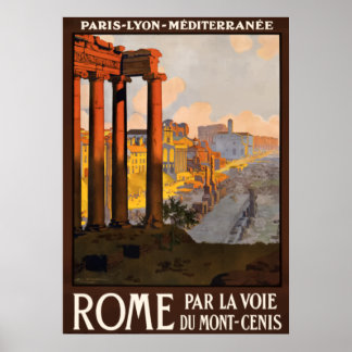 Roma, Rom, Alte Ruinen, Italien Reiseplakat Poster